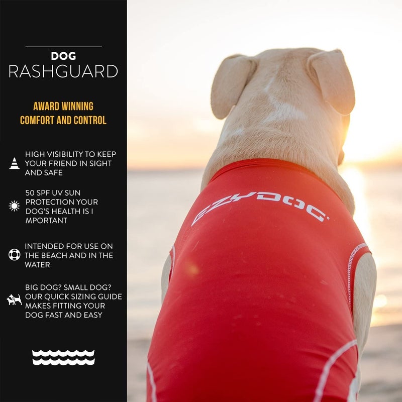 EzyDog Rashguard Vest - Premium Dog Shirt Allowing All-Day Water Use - Tested to Provide 50+ UV Protection - Innovative Design for a Snug, Comfortable Fit (X-Small, Red) - Image 1
